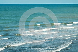 Waves and foam on the coast of the Atlantic Ocean, Argentina