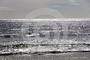 Waves in front of the beach