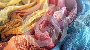 Waves of Gauzy Fabric in Gradient Hues photo