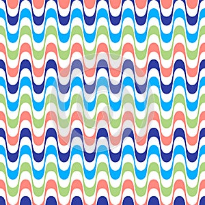 Waves geometric seamless pattern. Simple wavy zigzag stripes