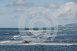 Waves on Hawaii beach panorama