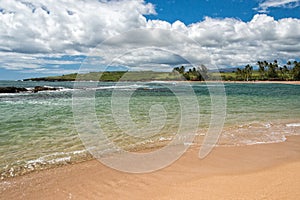 Waves on Hawaii beach panorama