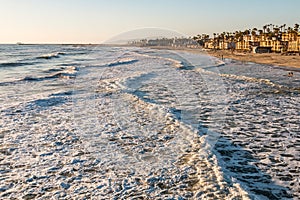Waves Head Towards Beach in Oceanside, California