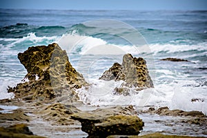 Waves hit San Diego coastline