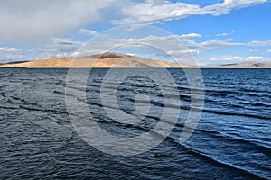 Waves on Holy Rakshas Tal lake , Western Tibet, China. This lake also known as Demons Lake, Ravana Tal or Ravan Harda, Langa Tso i