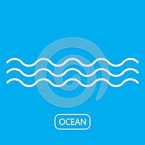 Waves icon illustration.The picture depicts the abstract sea, the ocean