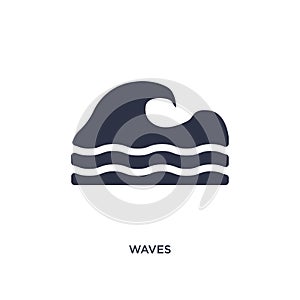 waves icon on white background. Simple element illustration from nature concept