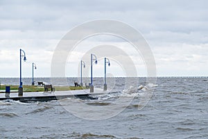 Waves on Lake Pontchartrain in New Orleans