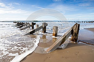 Waves lap on Barmouth