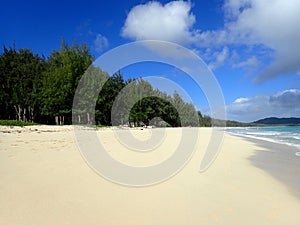 Waves lap on shore of Waimanalo Beach photo