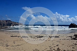 Waves Lapping the Shore at Andicuri Beach in Aruba