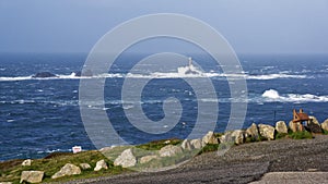 Waves on Longships Lighthouse