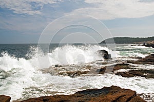 Waves on Maine coast photo