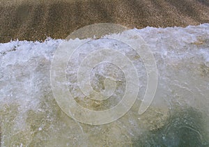 Waves of the Mediterranean Sea are rolling ashore Alanya, Turkey