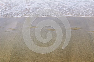 Waves of the Mediterranean Sea are rolling ashore Alanya, Turkey