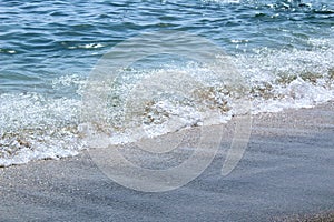 Waves of the Mediterranean Sea are rolling ashore Alanya, Turkey