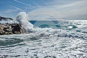 Waves of Mediterranian sea photo