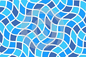 Waves mosaic seamless curvy pattern, blue simple wavy line seamless pattern background, abstract modern minimal mosaics background