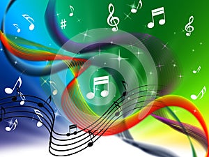 Waves Music Background Means Colorful Singing And DJ