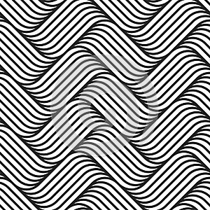 Waves Optical Illusion art seamless patterns