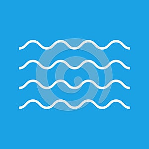 Waves outline icon, modern minimal flat design style. Wave thin line symbol, illustration