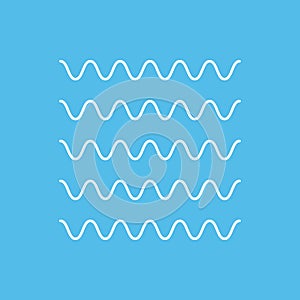 Waves outline icon, modern minimal flat design style. Wave thin line symbol, vector illustration