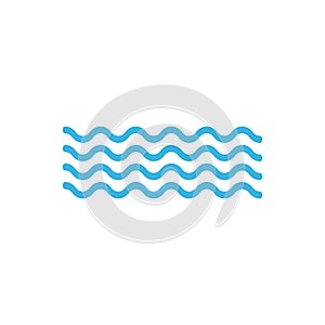 Waves outline icon, modern minimal flat design style. Wave thin line symbol, vector illustration