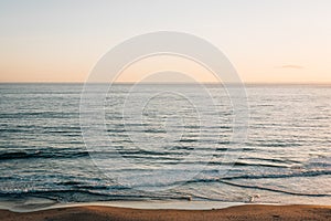 Waves in the Pacific Ocean at sunset, Salt Creek Beach, in Dana Point, California