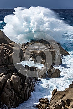 Waves Pounding the Coastline at Capo Testa