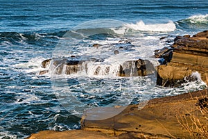 Waves and Rock Formations at Sunset Cliffs