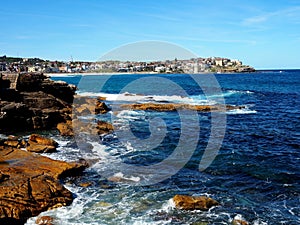 Waves on Rocks, Bondi Coastline, Sydney, Australia