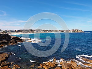 Waves on Rocks, Bondi Coastline, Sydney, Australia