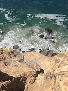 Waves on the Rocks at Point Dume Beach in Malibu