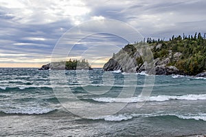 Waves on the rocky coast of Lake Superior