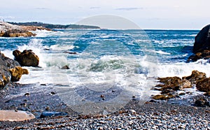 Waves on Rocky Maine Shoreline