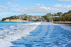 Waves roll into the beach