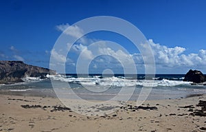 Waves Rolling Ashore at Andicuri Beach in Aruba