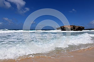 Waves Rolling Onto the Beach at Boca Ketu in Aruba