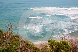Waves rolling on to the beach