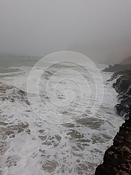 Waves of salala sea during krif season photo