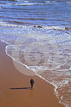 Waves on the sandy beach