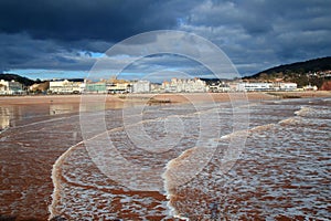 Waves on the sandy beach