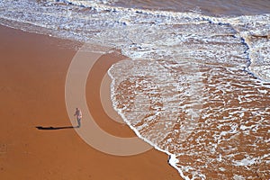 Waves on the sandy beach