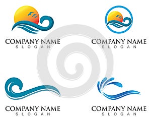 Waves of sea or ocean waves, blue water, splash and gale, vector