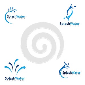 Waves of sea or ocean waves  blue water  splash and gale  vector illustration.