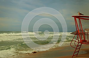 The waves of the sea