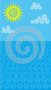 The waves of the sea in summer sunny day