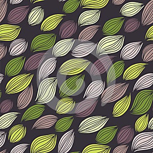 Waves seamless vector pattern, abstract hand drawn doodles