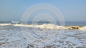 waves at Seashore on sunny morning