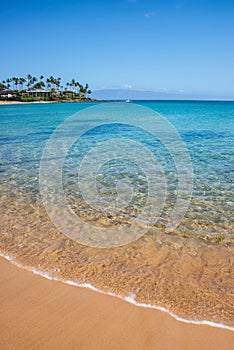 Waves on shore at Napili Bay Lahaina Maui Hawaii